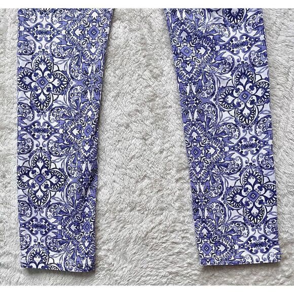 White House Black Market Majorelle Blue & White Santorini Print Slim Ankle Jeans - Picture 16 of 16